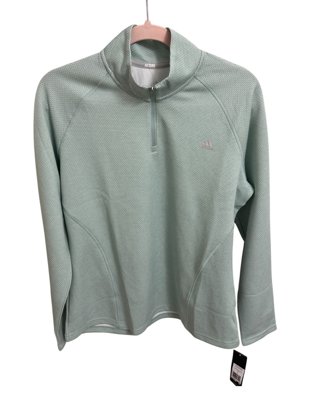 Adidas Women’s 1/4 Zip Long Sleeve Hazy Green Golf Pullover Top Size L NWT